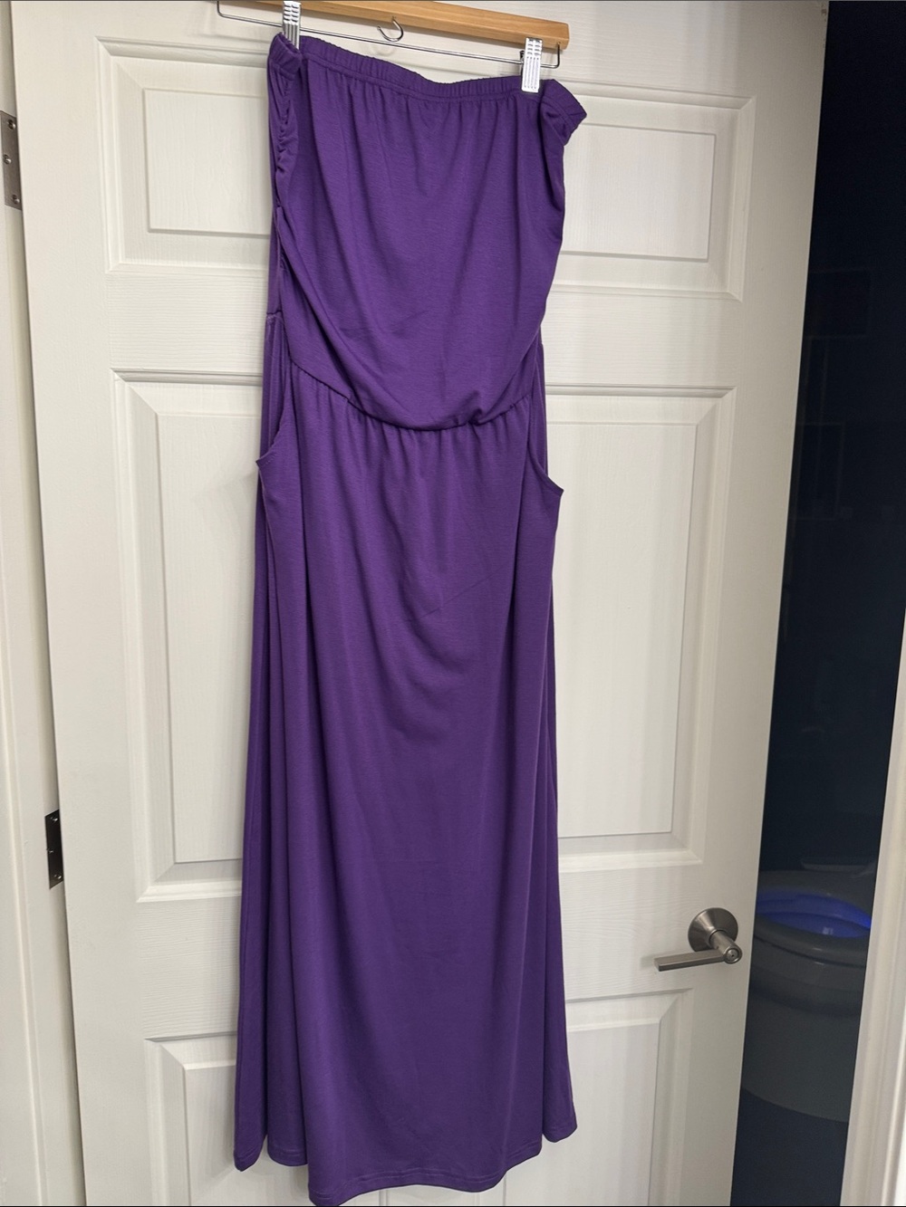 Women's Purple Strapless Maxi Dress